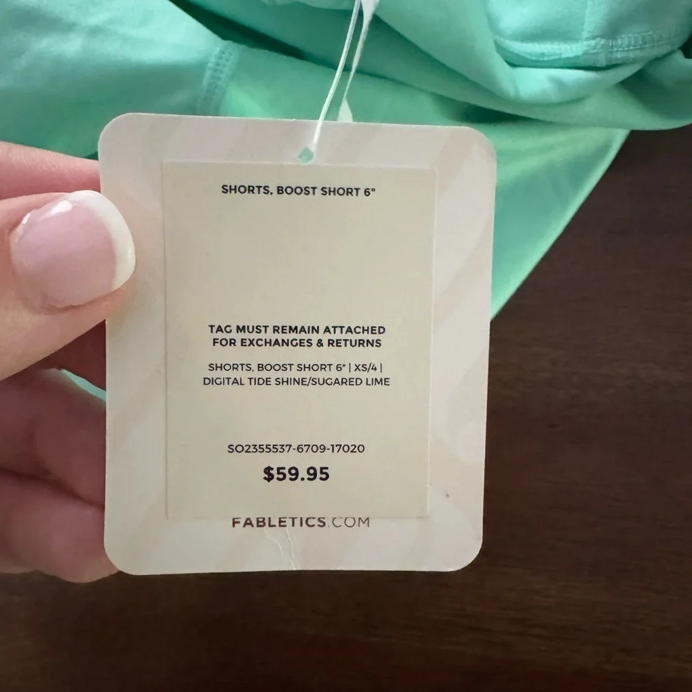 Fabletics Boost PowerHold® High-Waisted 6'' Short Size XS Lime Green